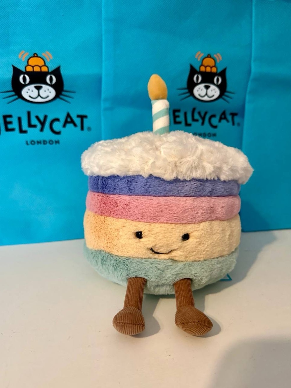 NWT Jellycat Rainbow Birthday Cake OOS